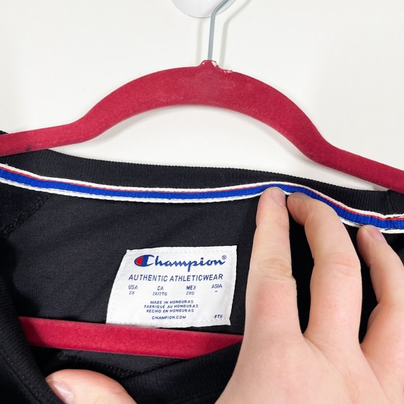 Champion Leopard Print Graphic Logo Pullover Women's Black Long Sleeve Size 2X - Picture 8 of 9